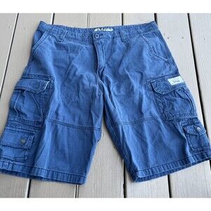 PLUGG Cargo Men's Cargo Utility Shorts Paratrooper Vibe 100% Cotton Blue Size 38